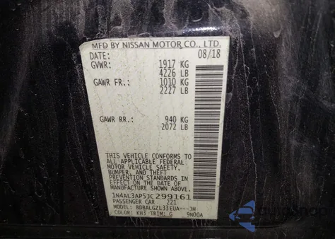 2018 Nissan Altima 2.5 S z USA, uszkodzony, nr VIN 1N4AL3AP5JC299161